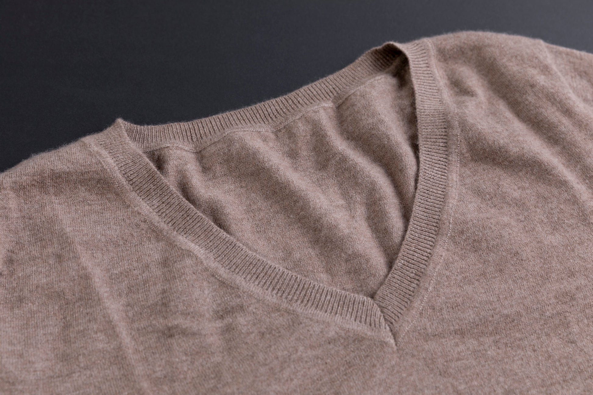 Cashmere V-neck T-shirt / White (01)