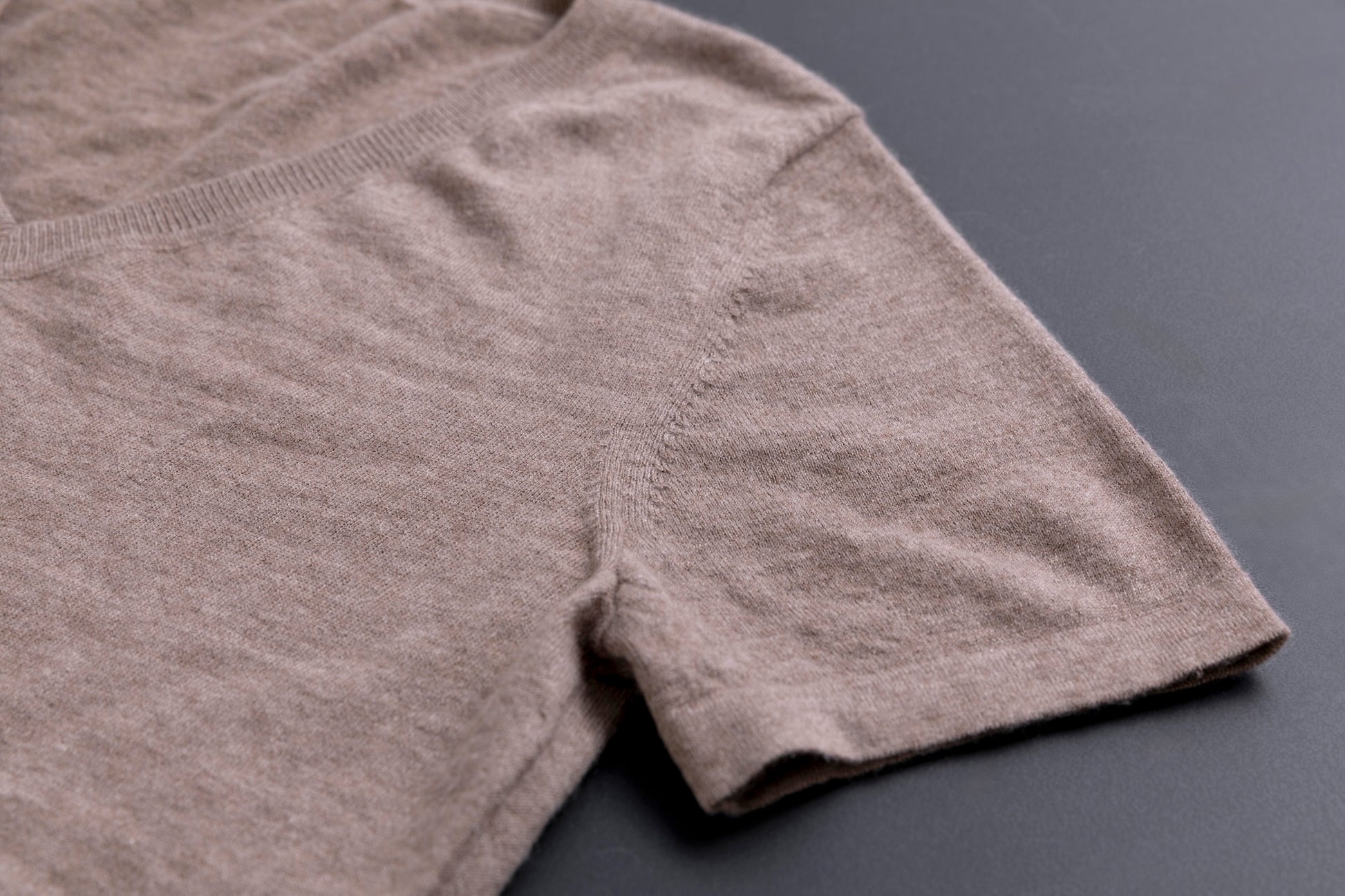 Cashmere V-neck T-shirt / White (01)