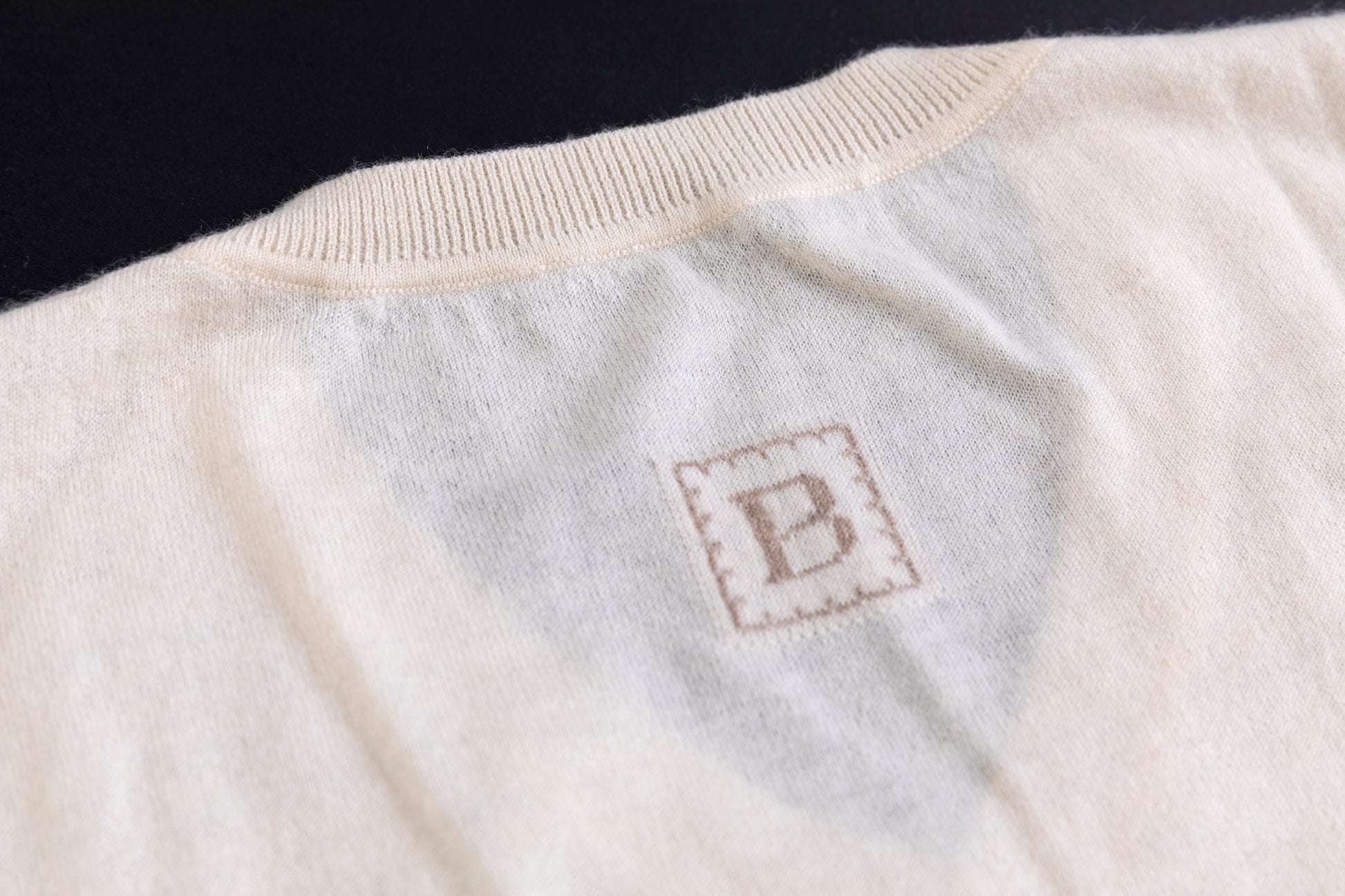 Cashmere V-neck T-shirt / White (01)