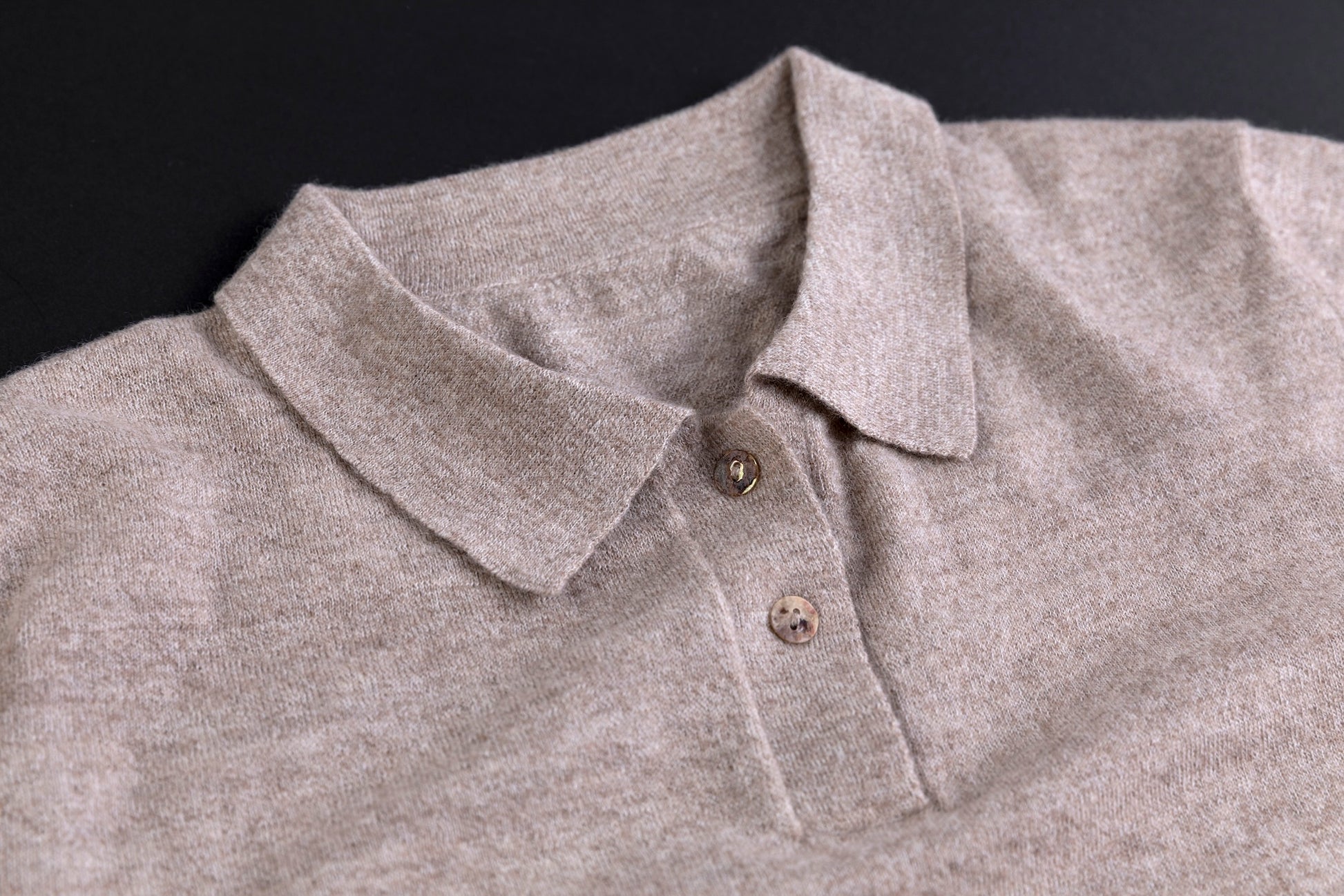 Cashmere V-neck T-shirt / White (01)