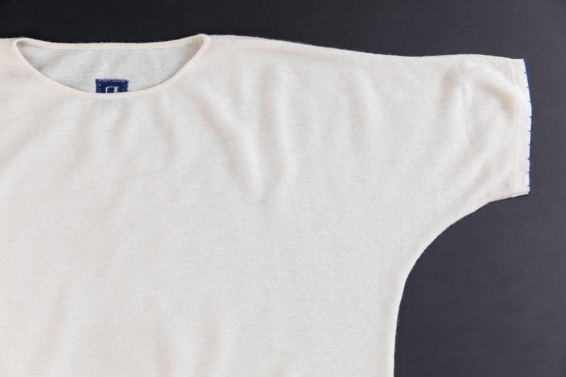 Cashmere V-neck T-shirt / White (01)