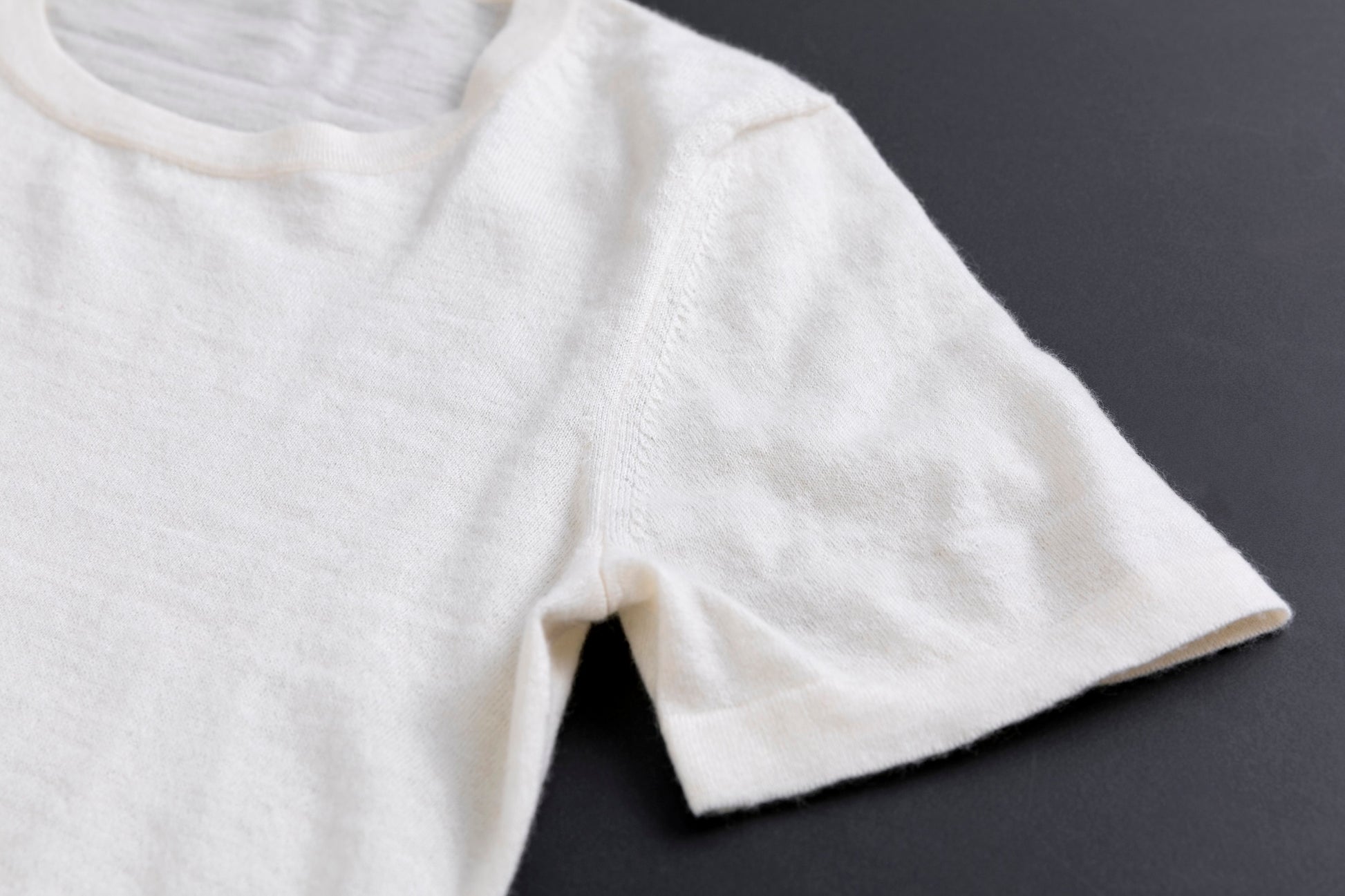 Cashmere V-neck T-shirt / White (01)