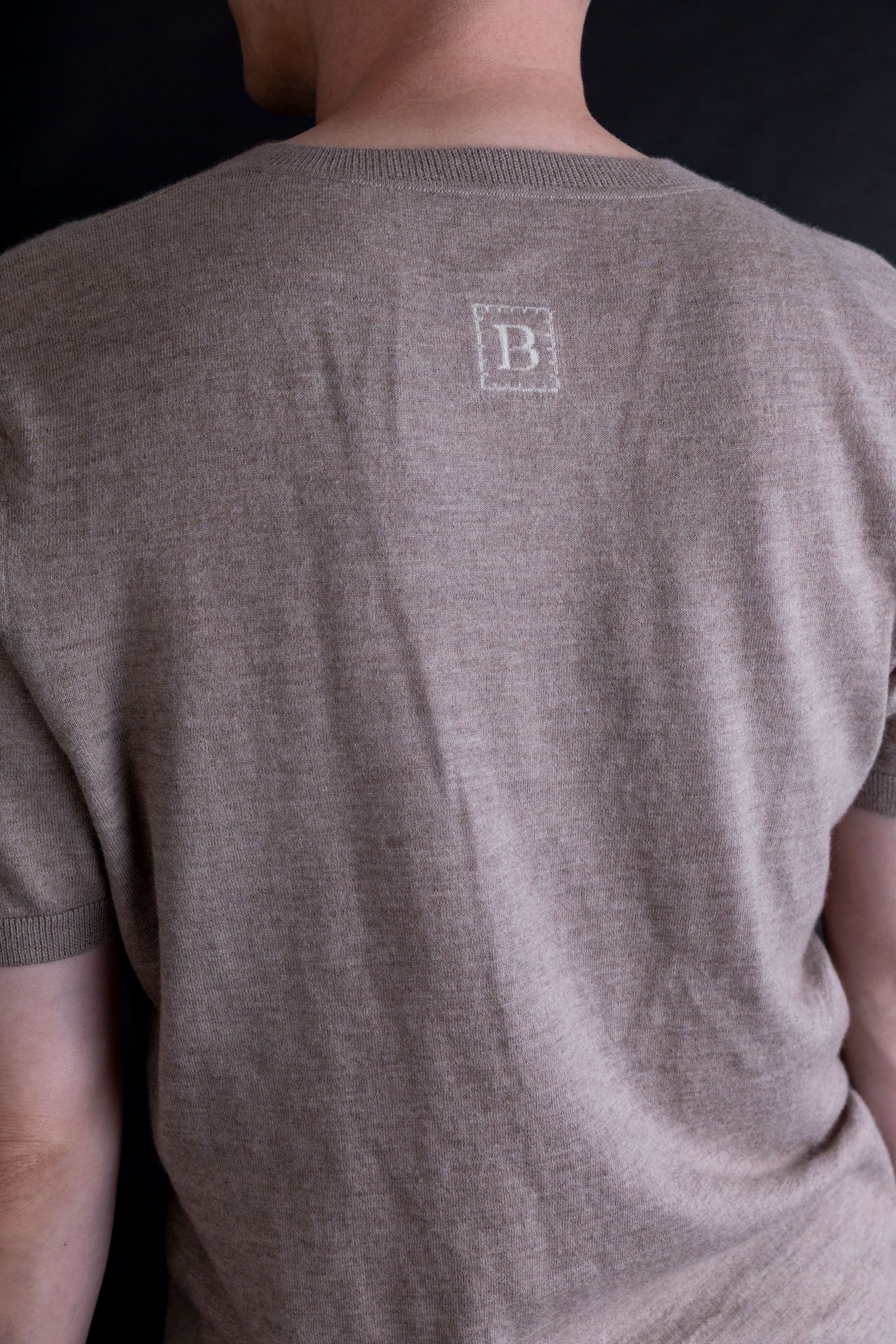 Cashmere V-neck T-shirt / White (01)