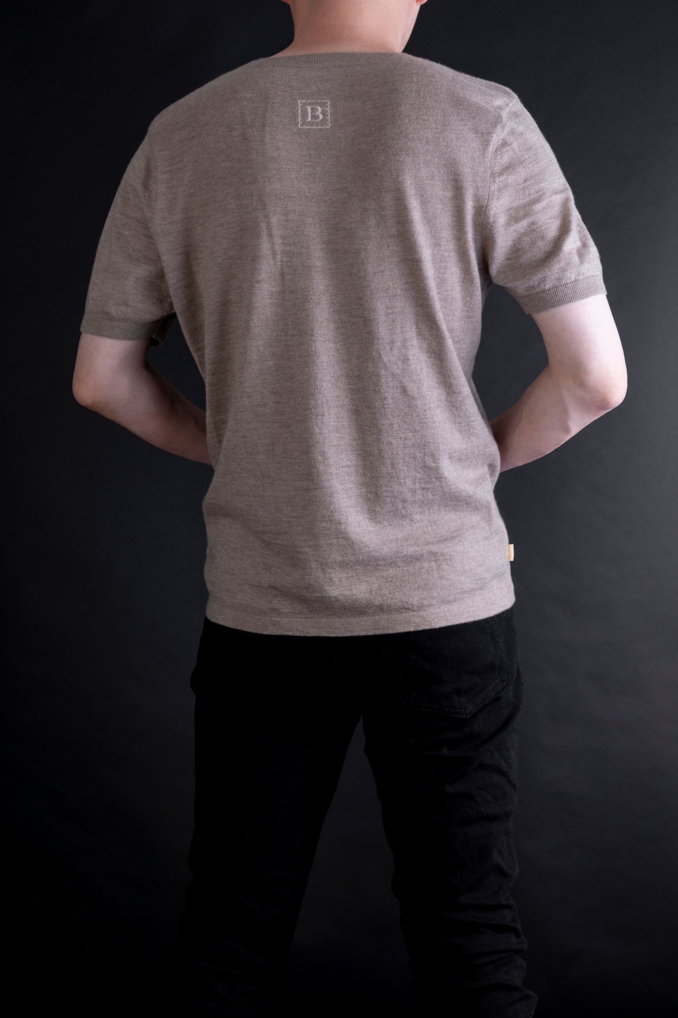 Cashmere V-neck T-shirt / White (01)