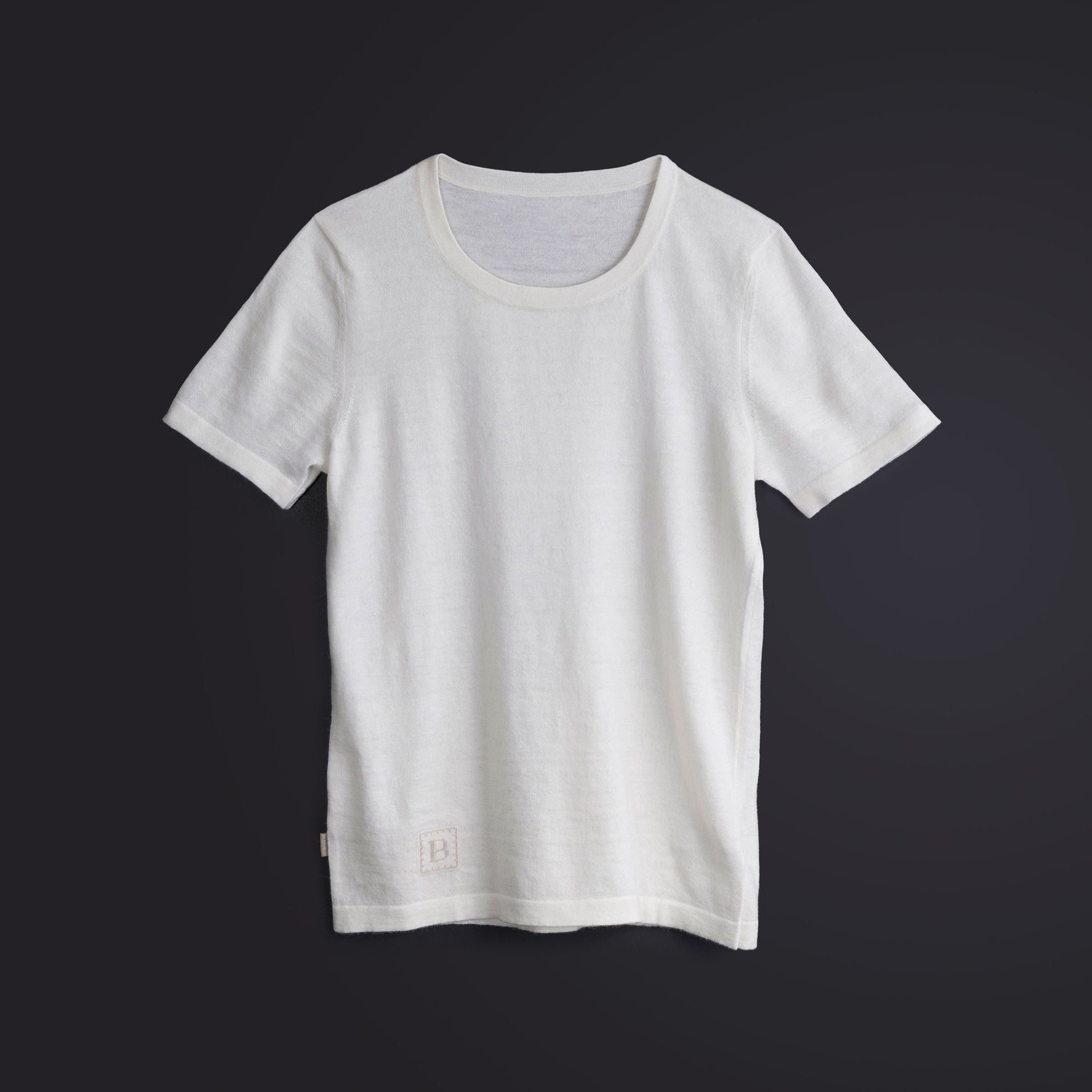 Cashmere V-neck T-shirt / White (01)