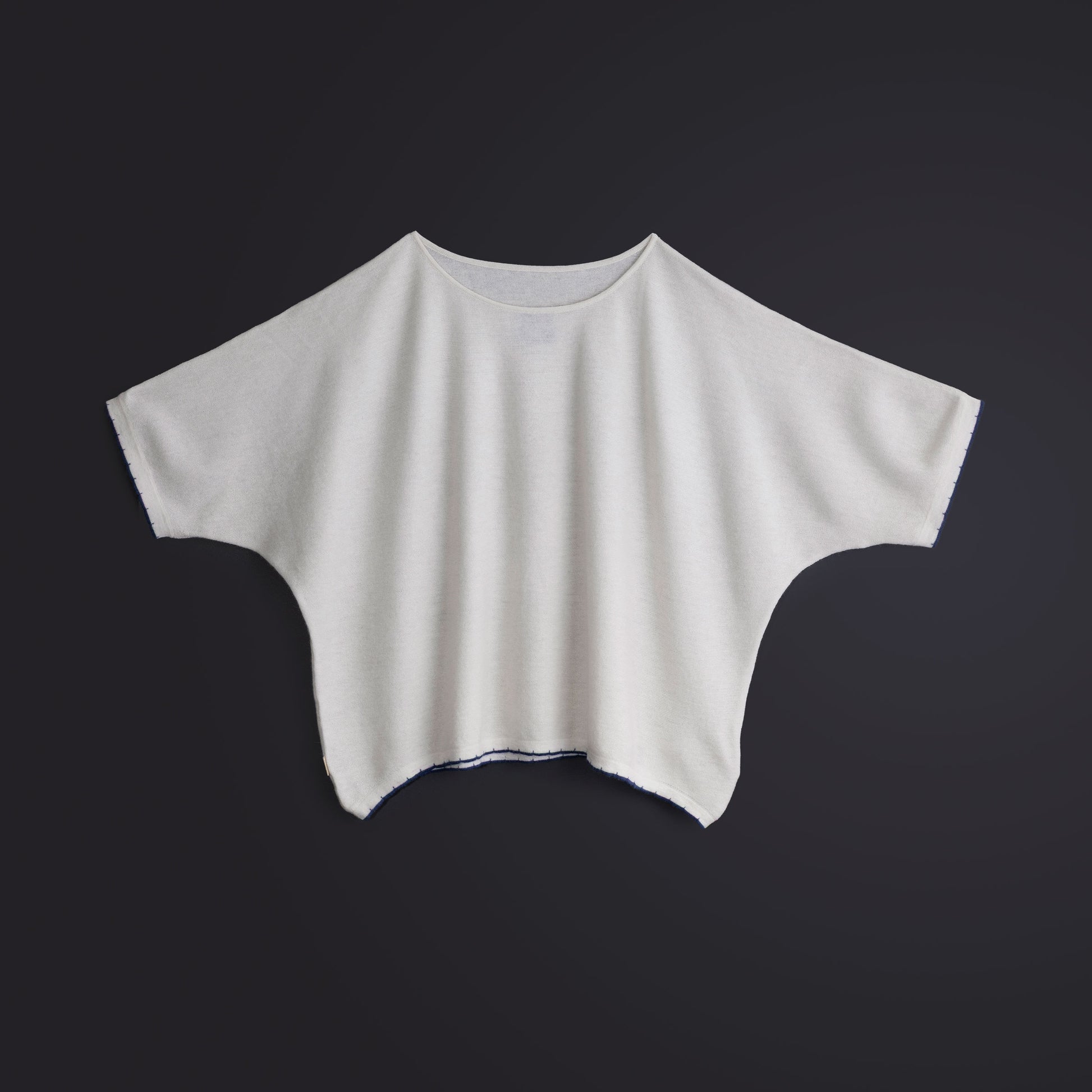 Cashmere V-neck T-shirt / White (01)