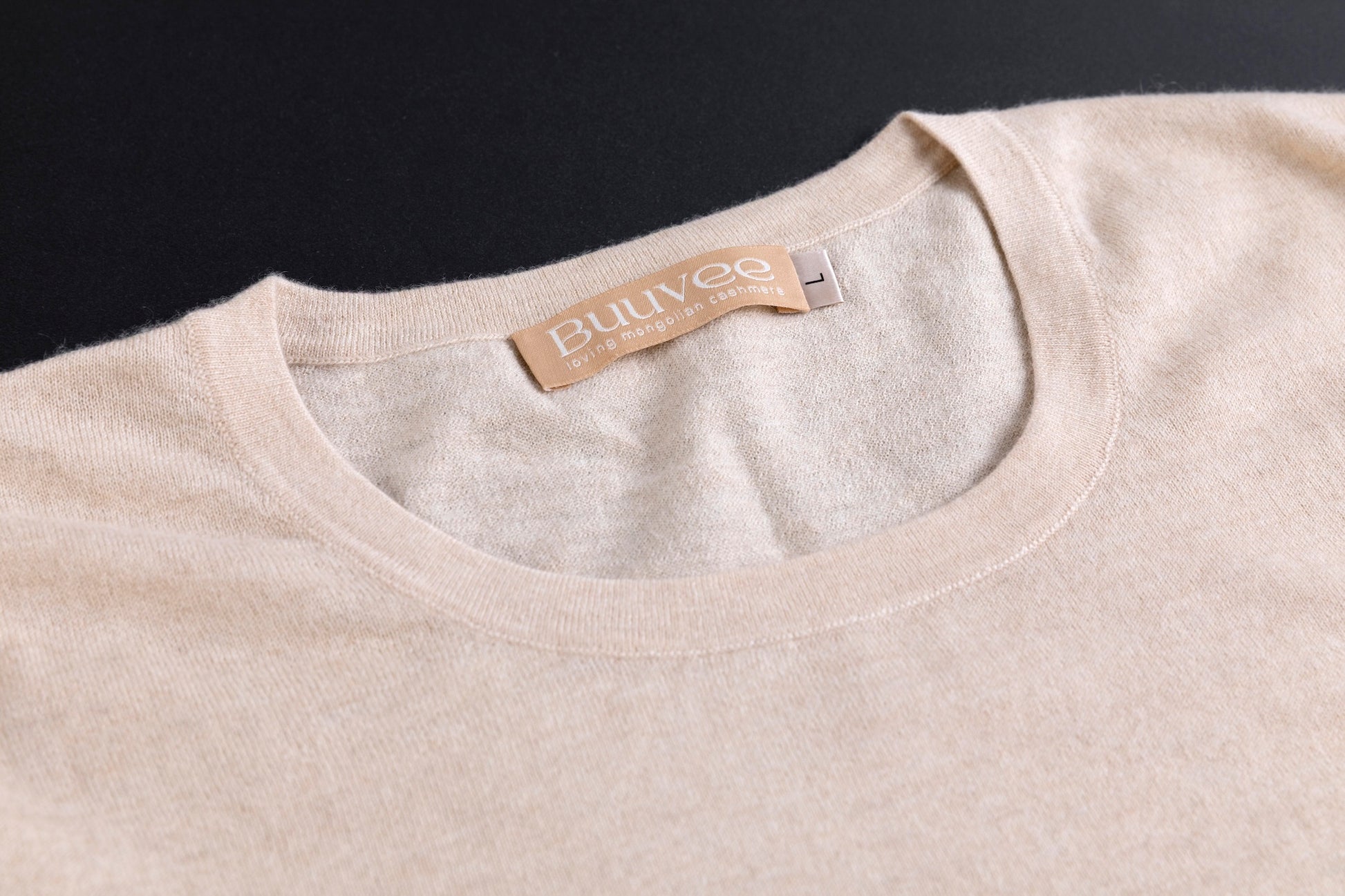 カシミヤ ベーシックTシャツ / ホワイトベージュ