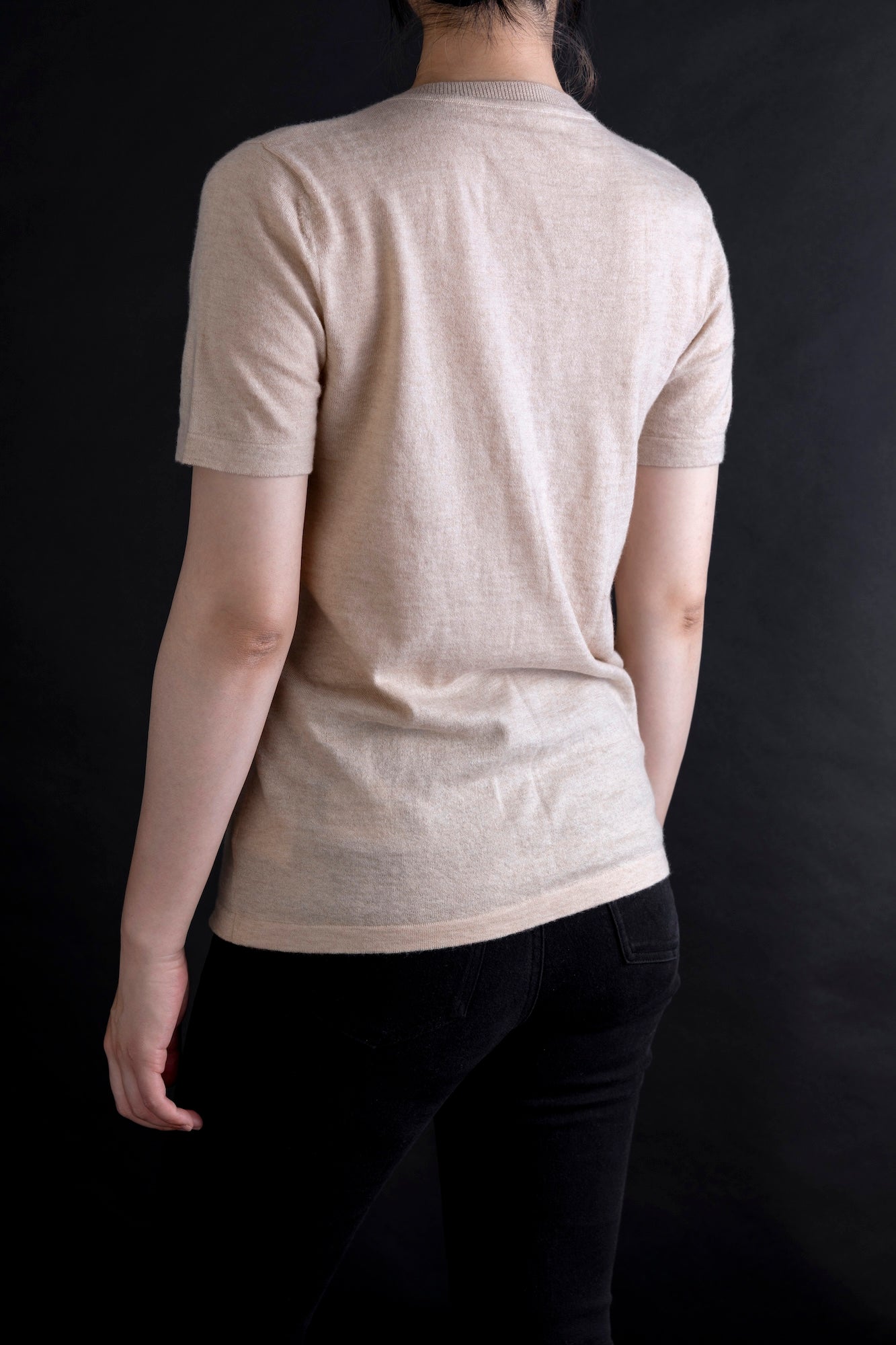 カシミヤ フィット Tシャツ / ベージュ
