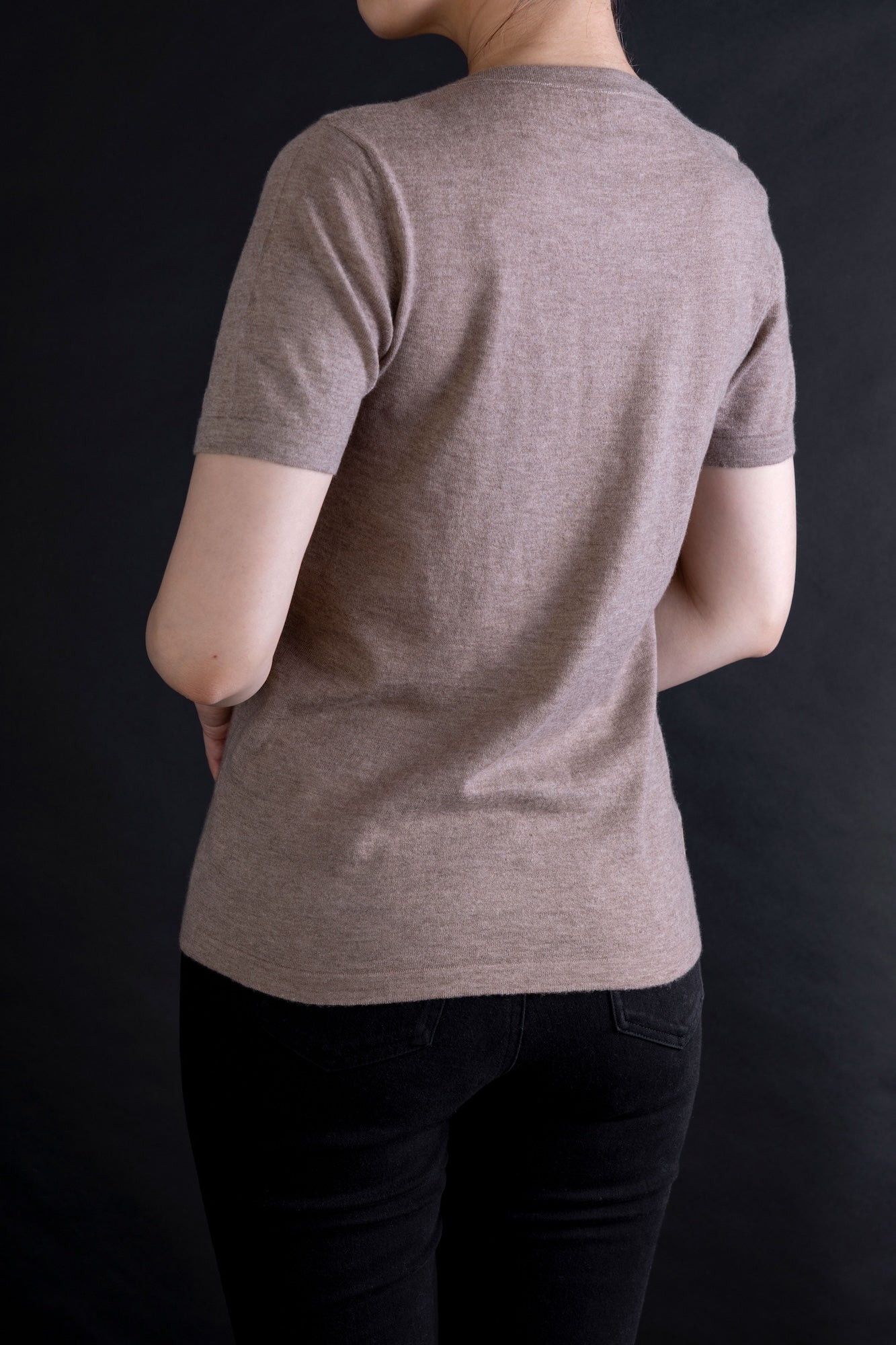 カシミヤ フィット Tシャツ / ブラウン