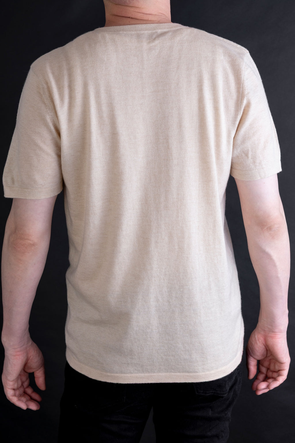 カシミヤ ベーシックTシャツ / ホワイトベージュ