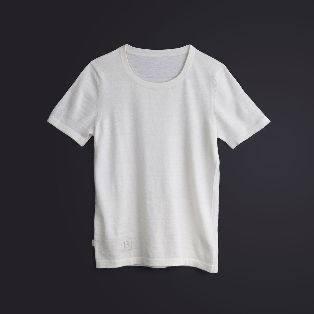 カシミヤ フィット Tシャツ / ホワイト