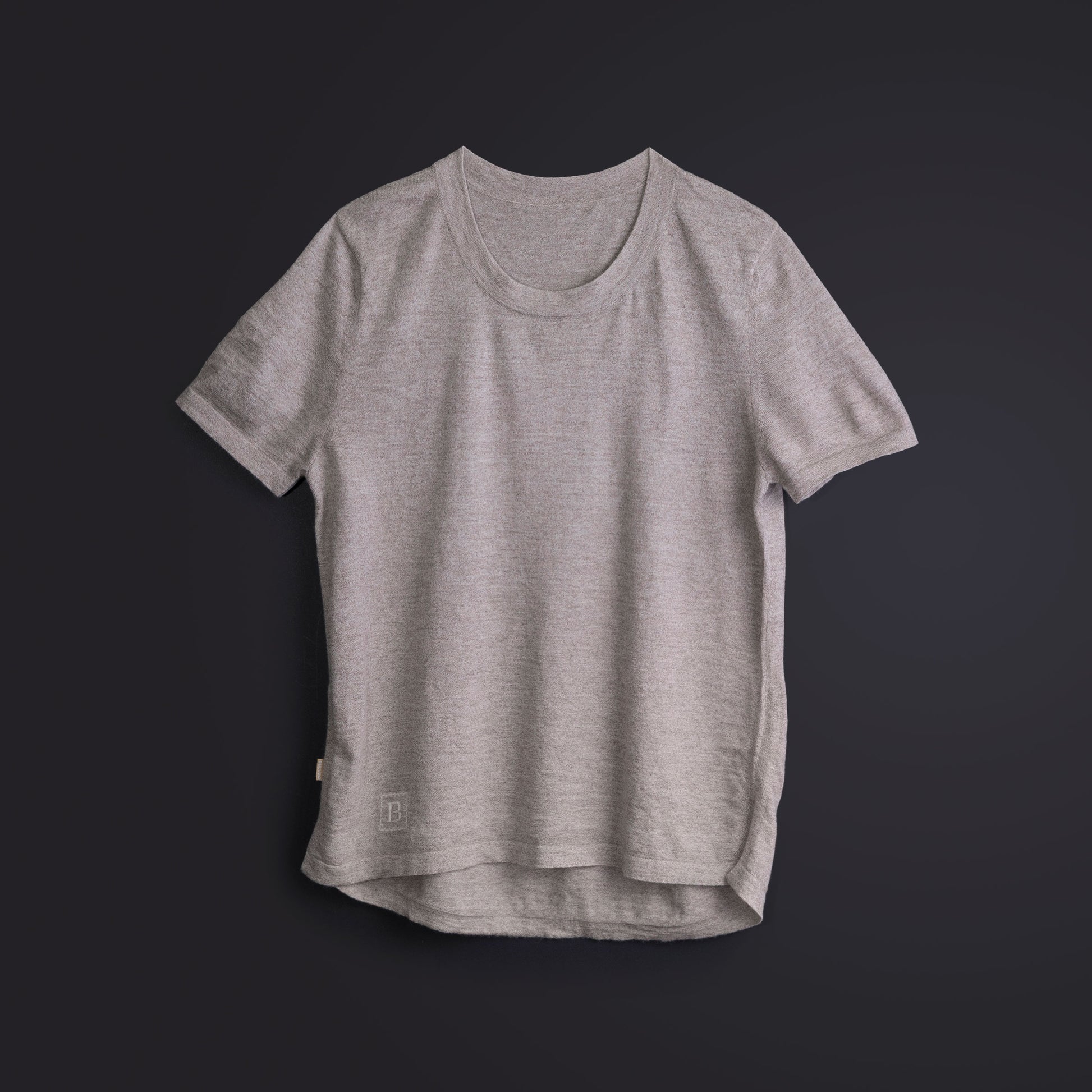 カシミヤ ラウンドヘムTシャツ / ウォームグレー