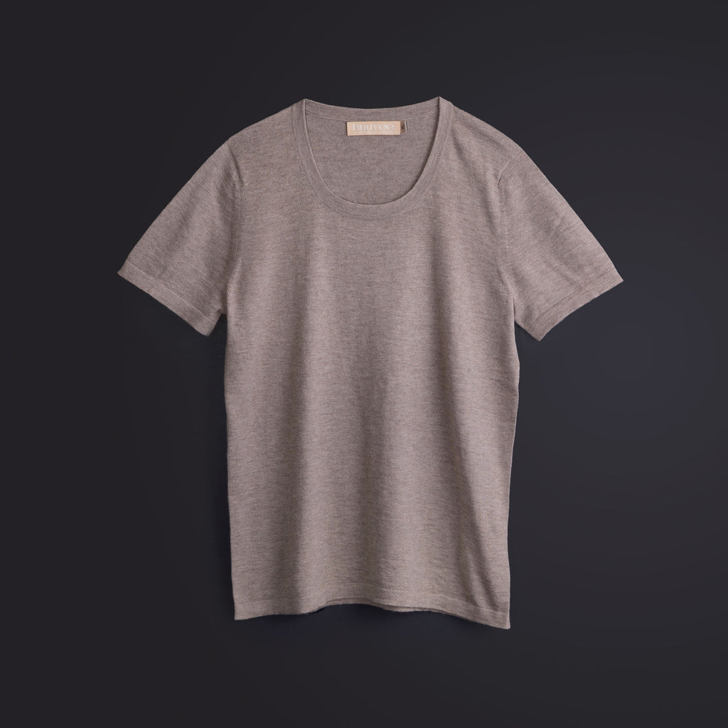 カシミヤ ベーシックTシャツ / ブラウン