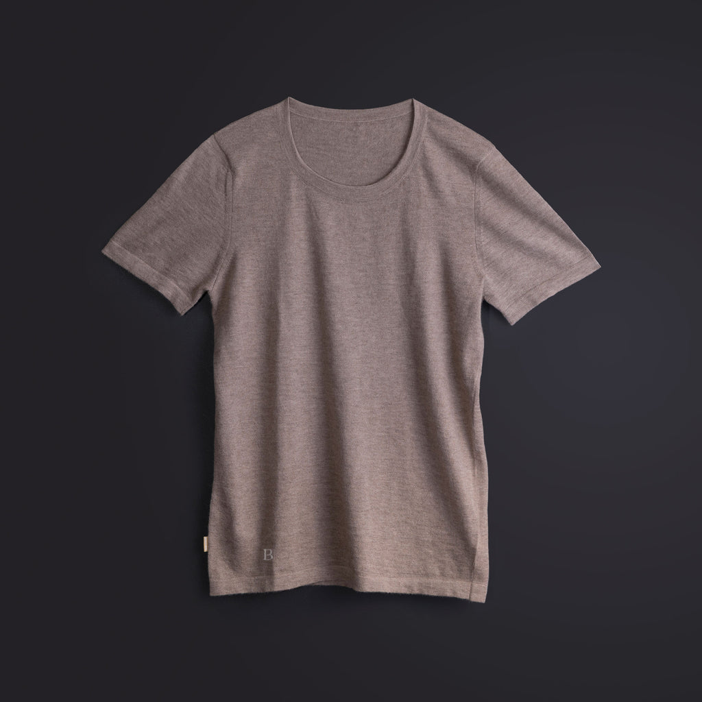 カシミヤ フィット Tシャツ / ブラウン